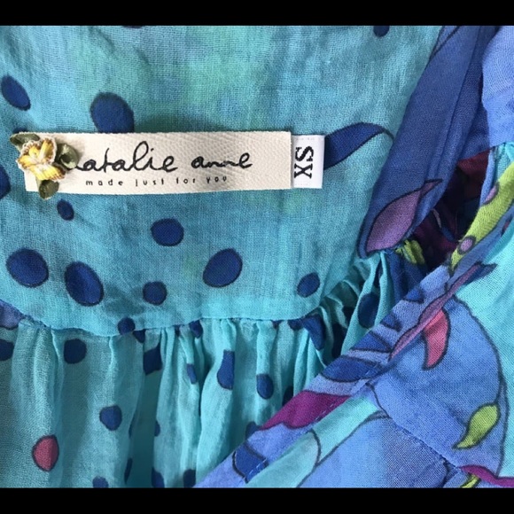 Natalie Anne Floral Watercolor Blouse Size XS - Picture 12 of 12